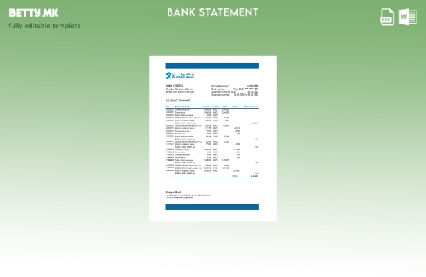 модерен стил Кувајт Бурган банкарски шаблон ексел